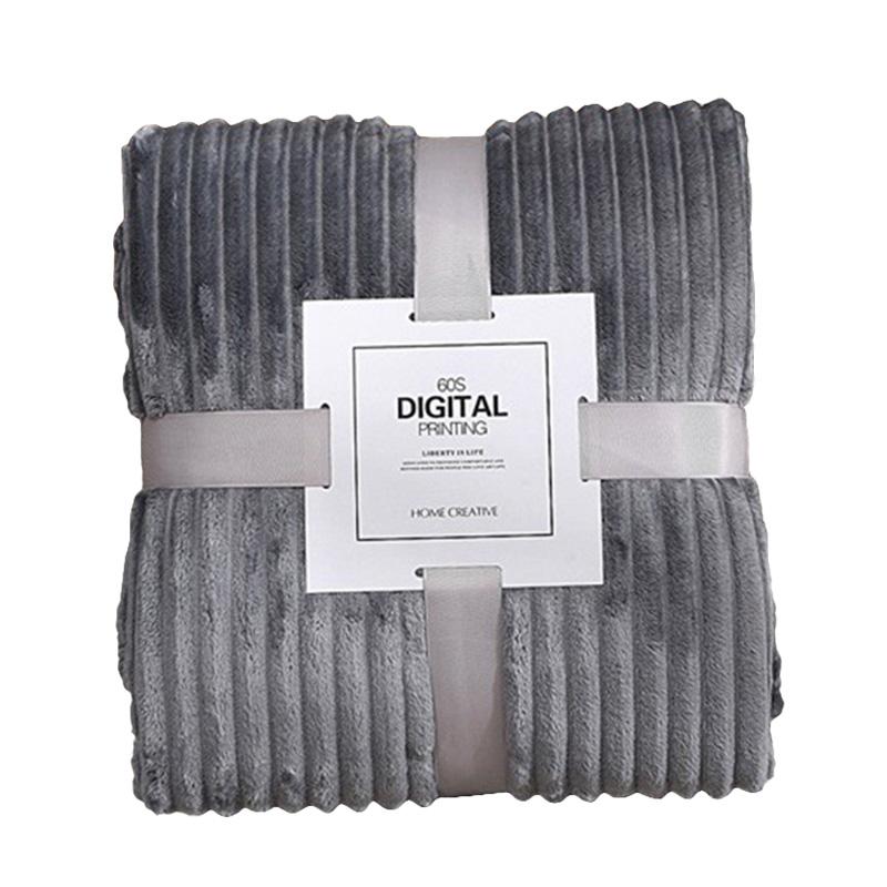 1PC Winter Home Thick Blanket Wide Striped Super Warm Small Sofa Bedding Blanket Flannel Throw Rug