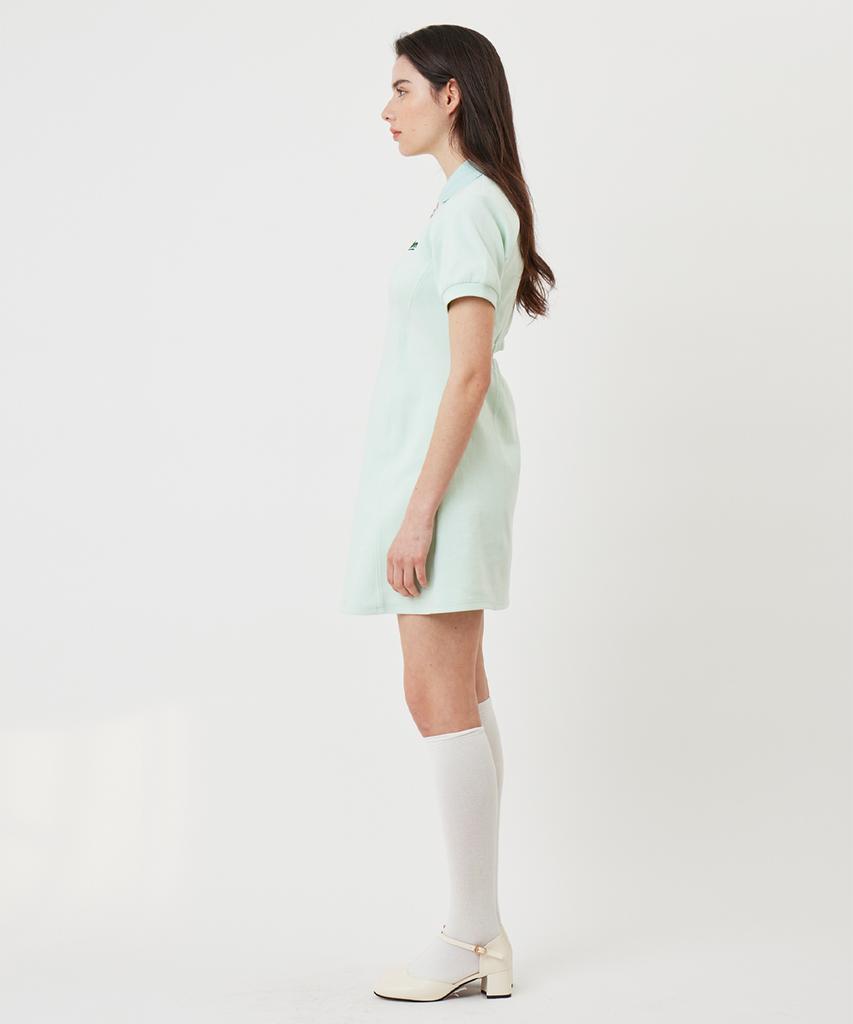 A Ben Mint Short Sleeve Collared Dress