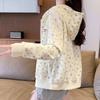 Navava Women Flower Pattern Long Sleeve Hooded Zip Up Nc168