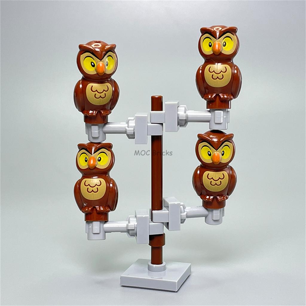 MOC Bricks Jungle Underbrush Forest Animal Monkey Goat Giraffe Bird Night Owl Accessories Building Blocks Friend Toys Gifts