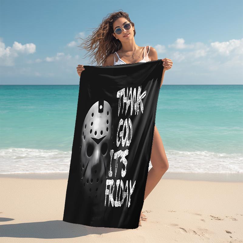 1Pc Friday 13Th Horror Beach Towel Microfiber Beach Towel Thin Absorbent For Beach Swimming Yoga Bath Sports 0917168