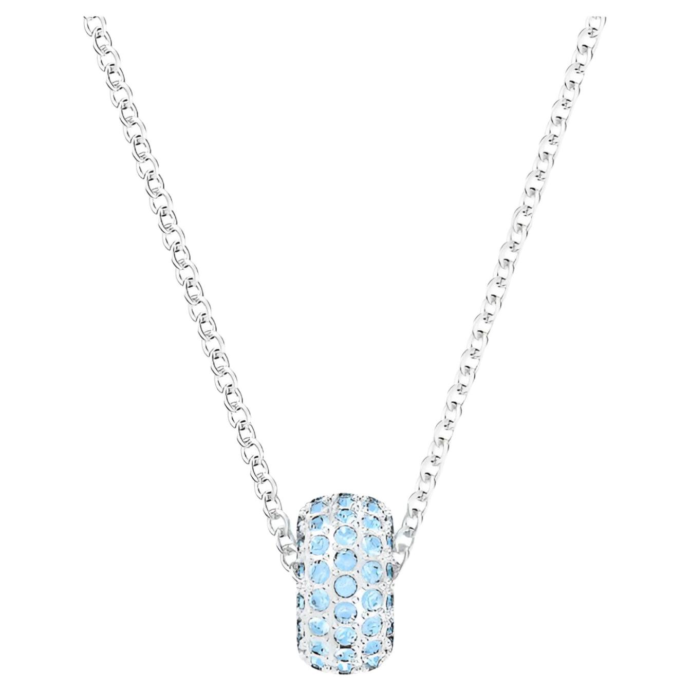 Swarovski Dextera Pendant Artificial Crystal Rhodium Plated Necklace Women necklace 5642886 Box (Random Color)