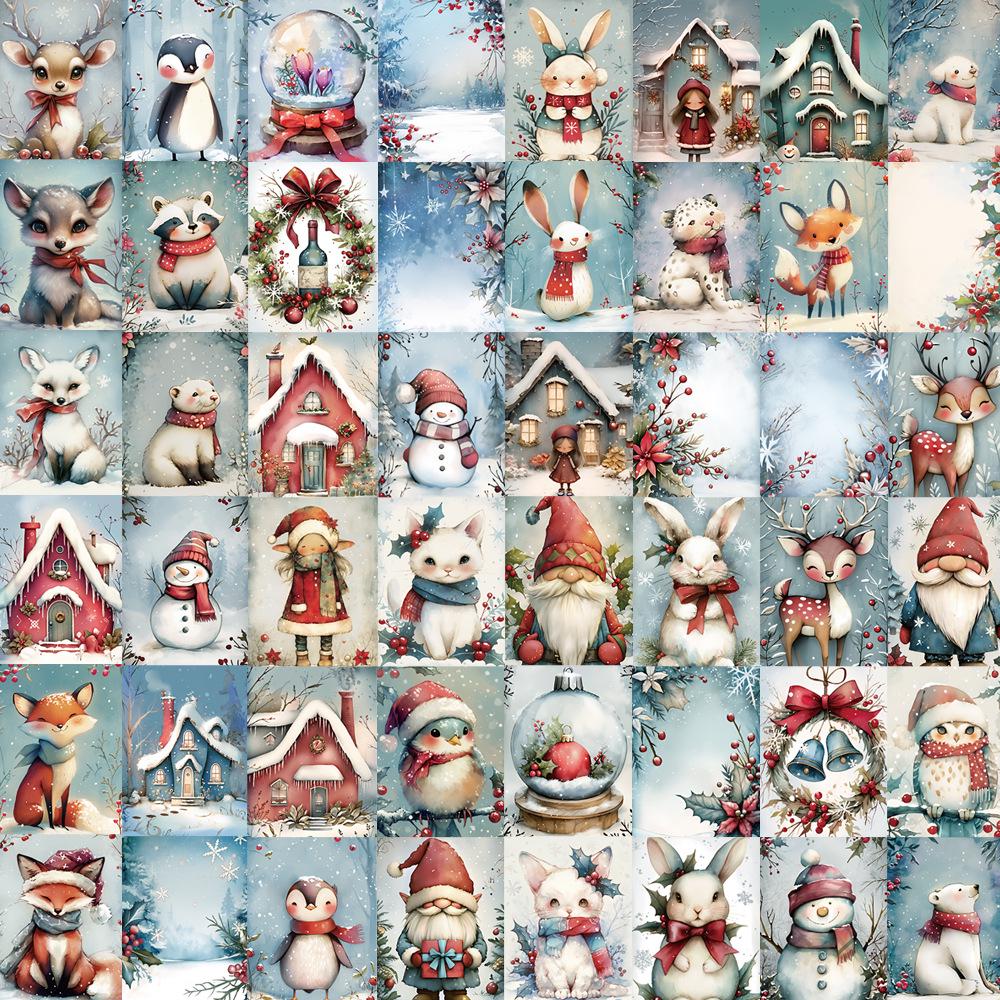 

50 наклеек на тему снега: Украшения Снеговик для журналов, iPad, чехлов для телефонов, чемоданов и бутылок для воды (Водонепроницаемый)