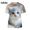 Children's T-Shirt Cute Cat Graphic Girl Round Neck Kids Clothes Fashion Summer Top