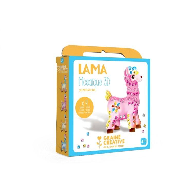 Zestaw do rękodzieła - Lama - 4 Karty mozaikowe 3D - Wielokolorowy - Dla dzieci - Mieszany