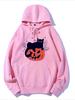 Vintage Halloween Black Cat Graphic Print Hoodie Women Oversized Drawstring Pullover Autumn Street Party Long Sleeve Daily Hoody