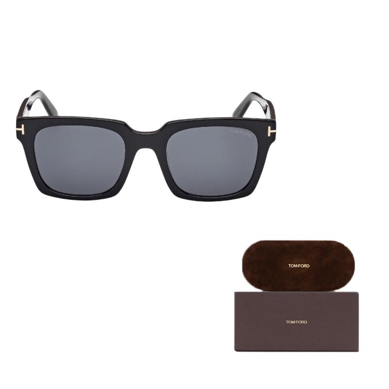 TF Logo Design Irregular Shape Sunglasses Unisex Sunglasses Black FT1162K-01A