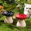 Cute Pet High Foot Bowl Creative Cats Drinking Feeder Mushroom Cat Bowl  Water Container