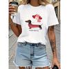 Teediy Dachshund Balloons Long Dog Endless Love Printed Women'S T-Shirt Comfort Women's Clothes