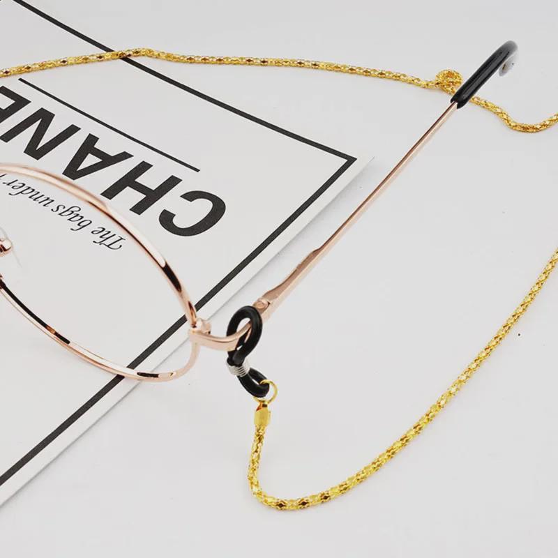 Frânghie de gât pentru ochelari din silicon antiderapant cu cataramă aurie/argintie