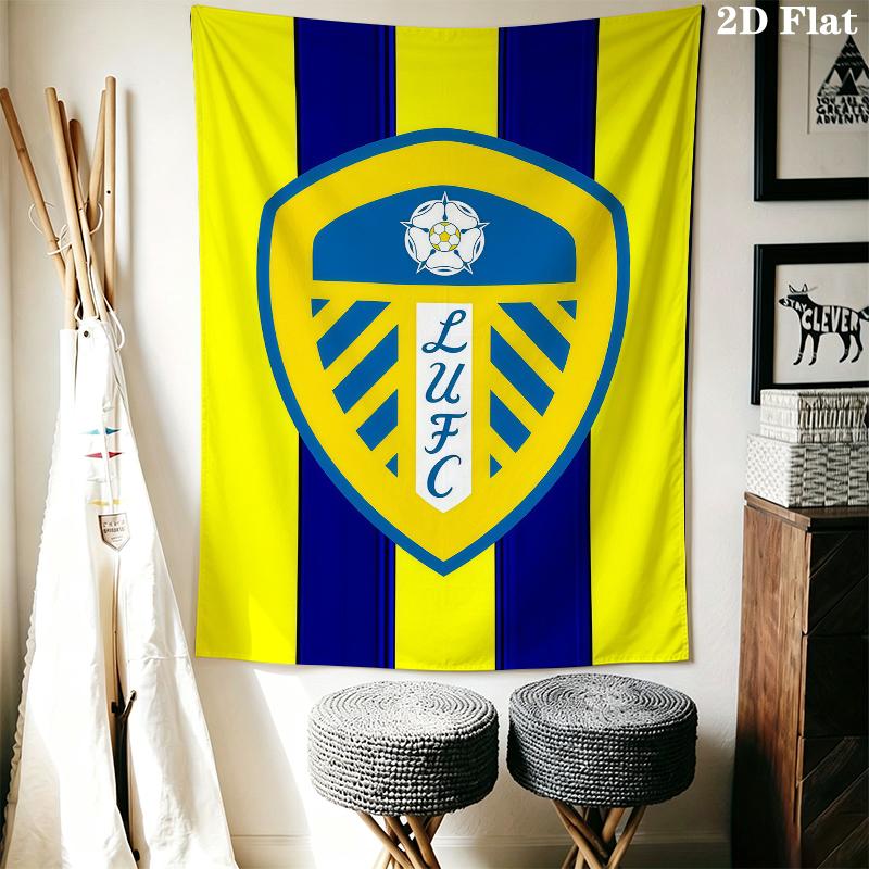 Arazzo da Parete Leeds United Appeso Estetico alla Parete Coperta in Tessuto Stampato Arazzi Decorativi per Camera da Letto Soggiorno Decorazioni per la Casa