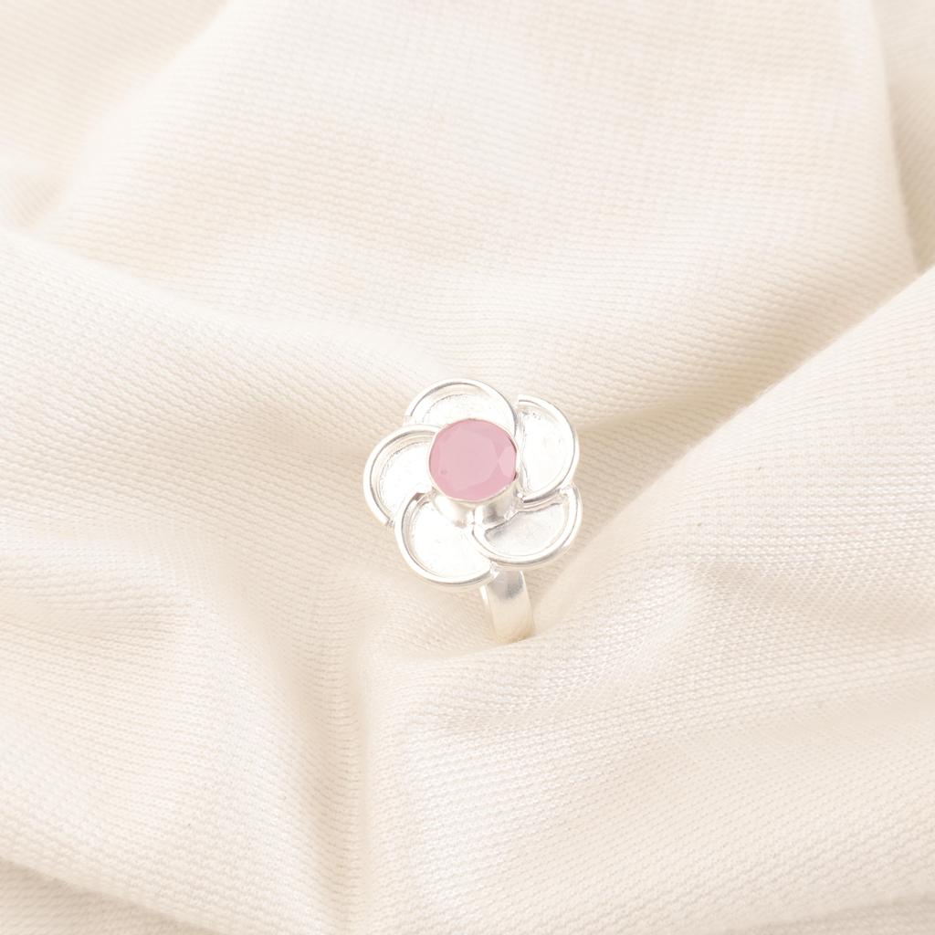 Rose Chalcedony Gemstone Jewelry, 925 Sterling Silver Jewelry, Handmade Ring, Adorable Jewelry For Wedding Git