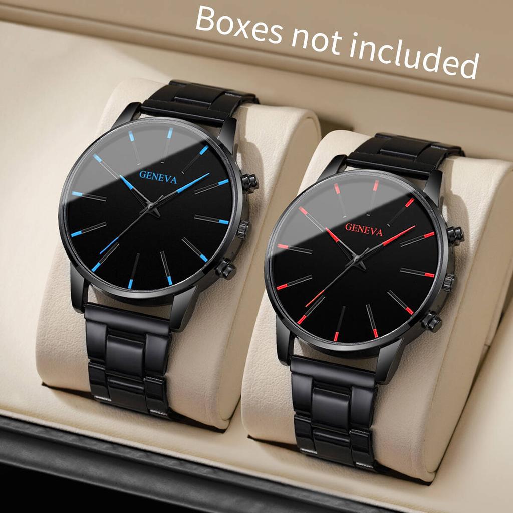 2 STÜCK/Set Mode Herren Schwarze Quarz Uhr Luxus Herren Business Uhren Lässige Uhr Reloj Hombre