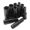 10 Pieces 1/2-Inch Drive Deep Impact Socket Set 8mm-24mm Metric 6 Point Socket Kit With Storage Case Tools For Tire Removing