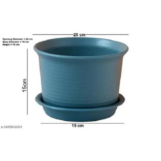 Plastic Round Flower Pots with Tray for Home Planters, Terrace, Garden Etc | Pack of 05 | Multicolor | Size 8 Inch | for Home Indoor & Outdoor