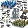 SWAT Special Forces Minifigures with Armed Wolf Warrior & Mechanical Dog - Educational Building Block Toys