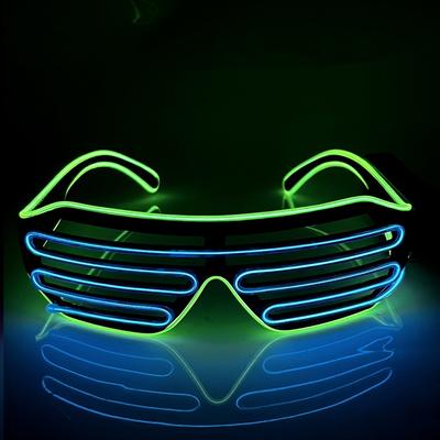 Wireless LED Glowing Glasses Double Colors Cool Luminous Glasses Glow-in-the-dark Colorful Fluorescent Glasses Club Props