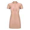 Womens Glossy Mock Neck Bodycon Dress Short Sleeve Stretchy Fabric Nightclub Party Mini Dress