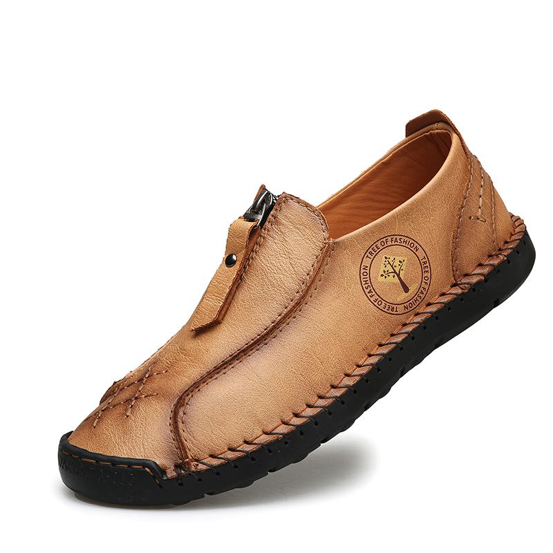 Mode 2025 Frühling Herren Große Handnähte Freizeitschuhe Modemarke Herren Neue Runde Zehenpartie Lässig Outdoor Weiche Sohle Flache Schuhe