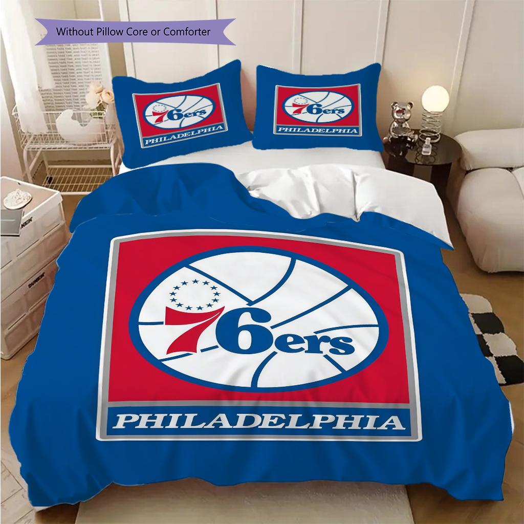 Philadelphia Ers Basketball Spirit Bedding(1 * Duvet Cover + 2 * Pillowcase, Without core)Duvet Cover and Pillowcase Soft and Comfortable Bedding Set
