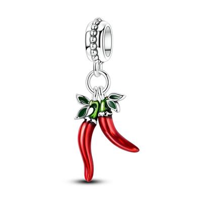 Charms Piments Rouge Cuivre Perles Pendentifs Convient Bracelet Original Bijoux DIY Cadeau Femme