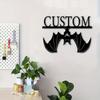 1pc Custom Metal Inverted Bat Crest Wall Art, Personalized Engraved Nameplate for Entrance, Courtyard, Presents, Rustic Home Decor