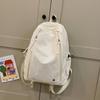Casual Soft Nylon Backpack Large Capacity Lightweight Shoulder Bag Solid Color Travel Backpack