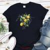 Lemons T Shirt Botanical Cute Fruit Lemon Lovers On Stems Design Vintage Versatile Graphic Streetwear Homme Stretched