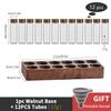 Solid Wood Coffee Bean Tube Display Rack Glass Single Dose Espresso Accessories Coffee Utensils Sets Barista Tools Gifts