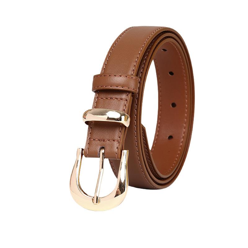 New Fashion Versatile Light Luxury Leather Belt Women'S Trend First Layer Cowhide Casual Jeans Belt Women