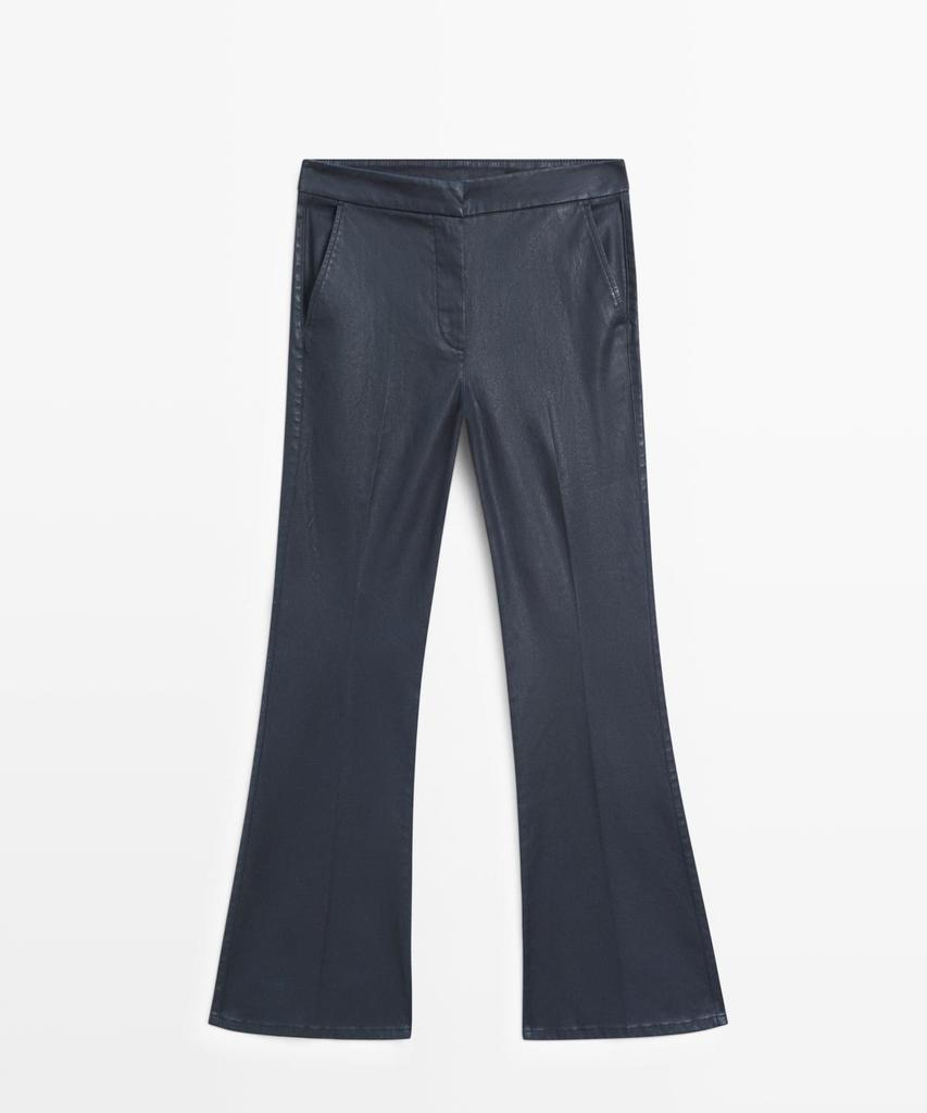Masimodutti Waxed Flare Fit Pants