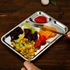 Fruit Dumplings Snack Vinegar Dish Food Tableware Container Korean Gold Dinnerware Rectangle Stainless Steel Sauce Dipping Tray