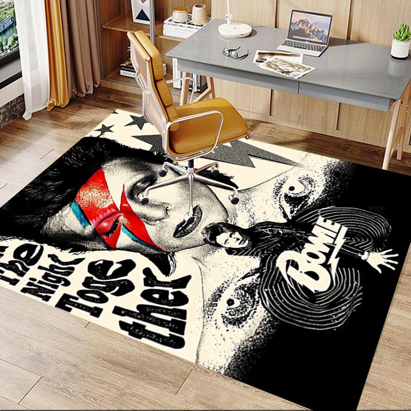 David Bowie Poster Carpet For Playroom Bedroom Living Room Sofa Home Decorkids Game Area Rug Nonslip Floor Mat