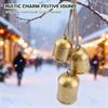 Retro Country Style Golden Cowbell Christmas Ornaments with Jute Rope