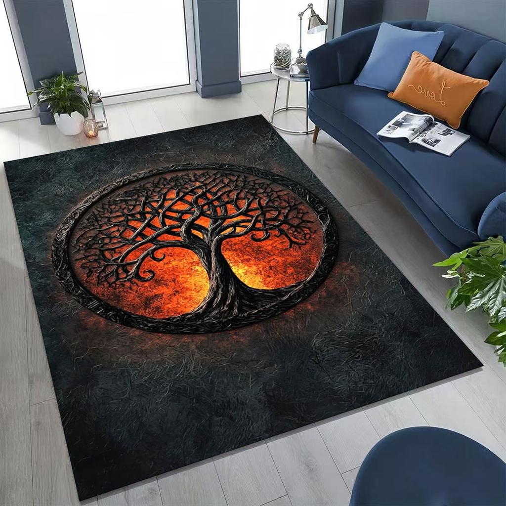 Nordic Dream Tree of Life Symbol Totem Yggdrasil Rug for Bedroom Living Room Sofa Home Doormat Decor,kid Non-slip Floor Mat Gift