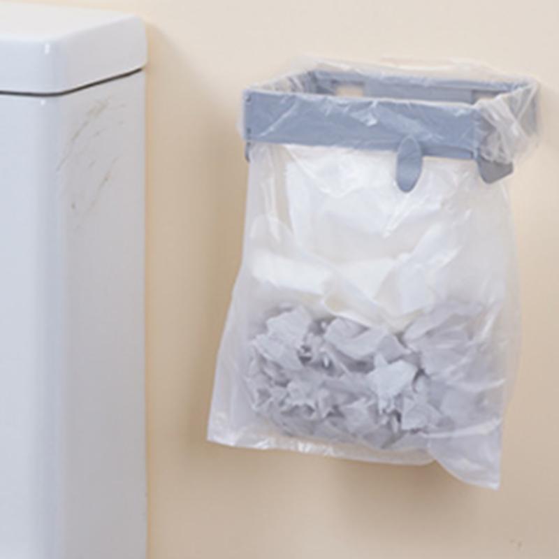 Foldable Trash Bag Holder Wall-Mounted Kitchen Garbage Bag Holder Hanging Organizer Plastic Bag Film Container Dispenser чёрный 398₽