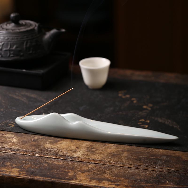 Ceramic Sandalwood Incense Holder and Burner - Office and Home Ornament Tool.