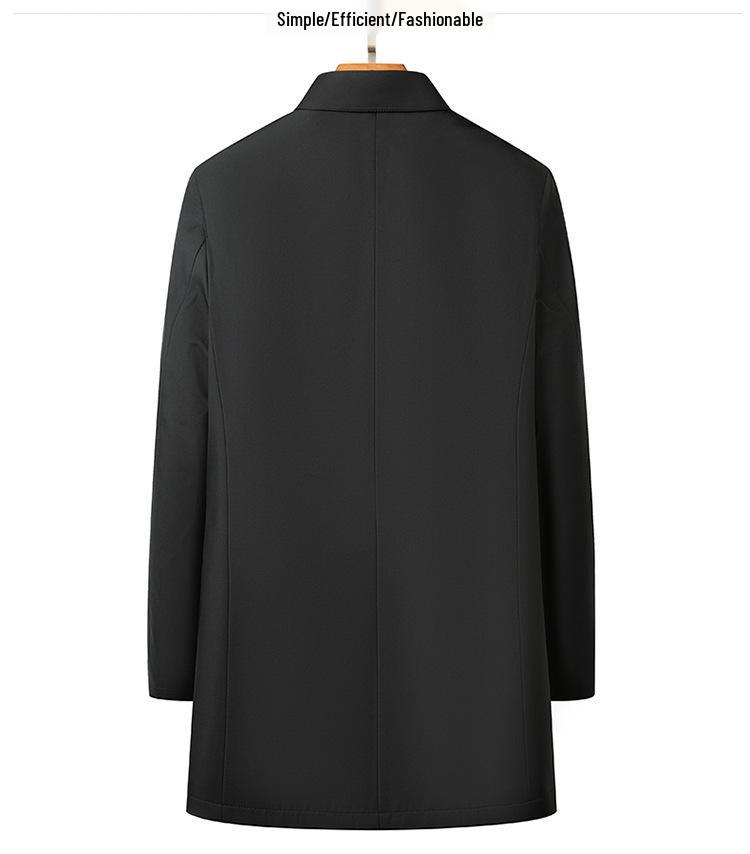Brand Windbreaker Jacket for Middle-aged Men - Thick, Warm Autumn/Winter Coat with Detachable Liner
