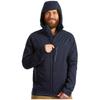 Mountaineering Softshell Fleece Sports Hooded Zippered Thermal Jacket Men's Ink Cyan