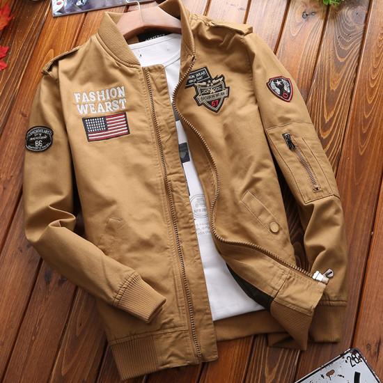 Wiosna jesień Air Force One kurtka męska moda codzienna kurtka wiatrówka płaszcz męski znosić Plus rozmiar Baggy
