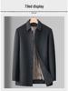 Men's Mid-Length Woolen Winter Coat with Plus Velvet for Middle-Aged and Elderly, Thickened Windbreaker Jacket.