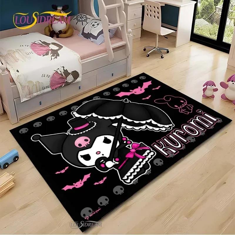Kuromi Cartoon Anime kawaii Carpet for Living Room Bedroom Cute Rug Kitchen Door Kids Un-slip Floor Mats Alfombra Birthday gift