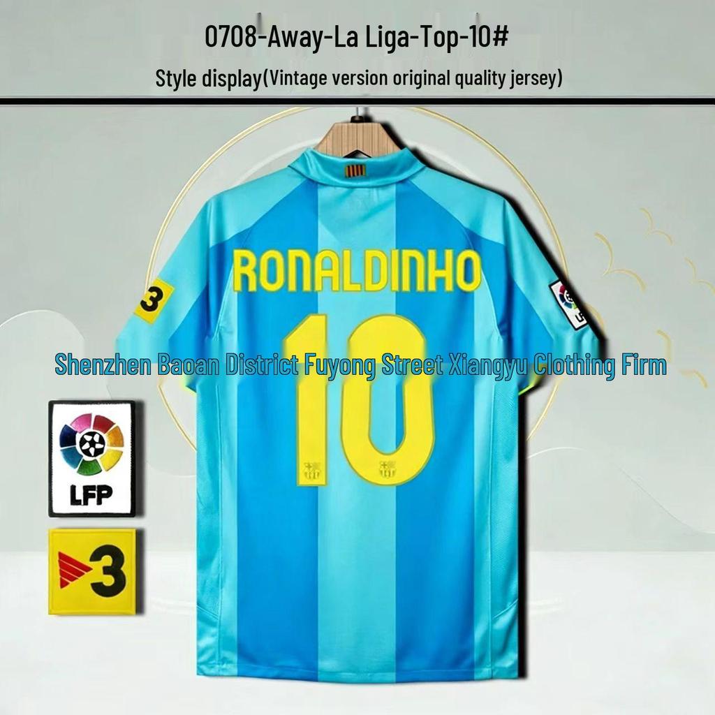 Barcelona Retro No. 10 Messi & No. 9 Ronaldo Commemorative Jersey
