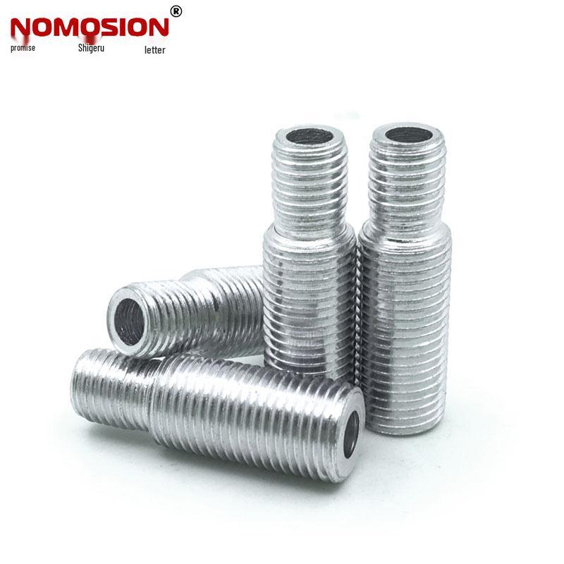 M10*21—8*9 Hollow Full-Threaded Lamp Tube, Electroplated White Zinc