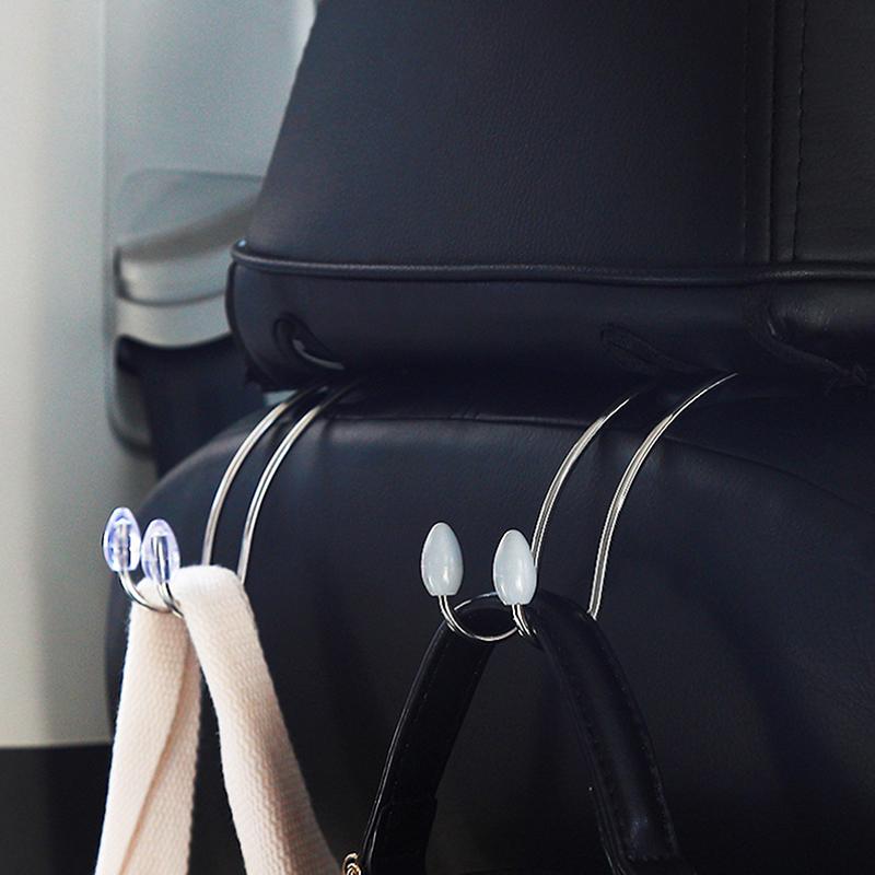 2Pcs Car Seat Hook Auto Hidden Back Seat Headrest Hanger For Handbag Shopping Bag Coat Storage Hanger Car Hook Organizer
