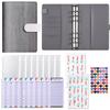 Gradient A6 6-Ring Loose-leaf Budget Binder with Zipper Pockets Cash Envelopes & Stickers for Financial Planning Gift Organizer