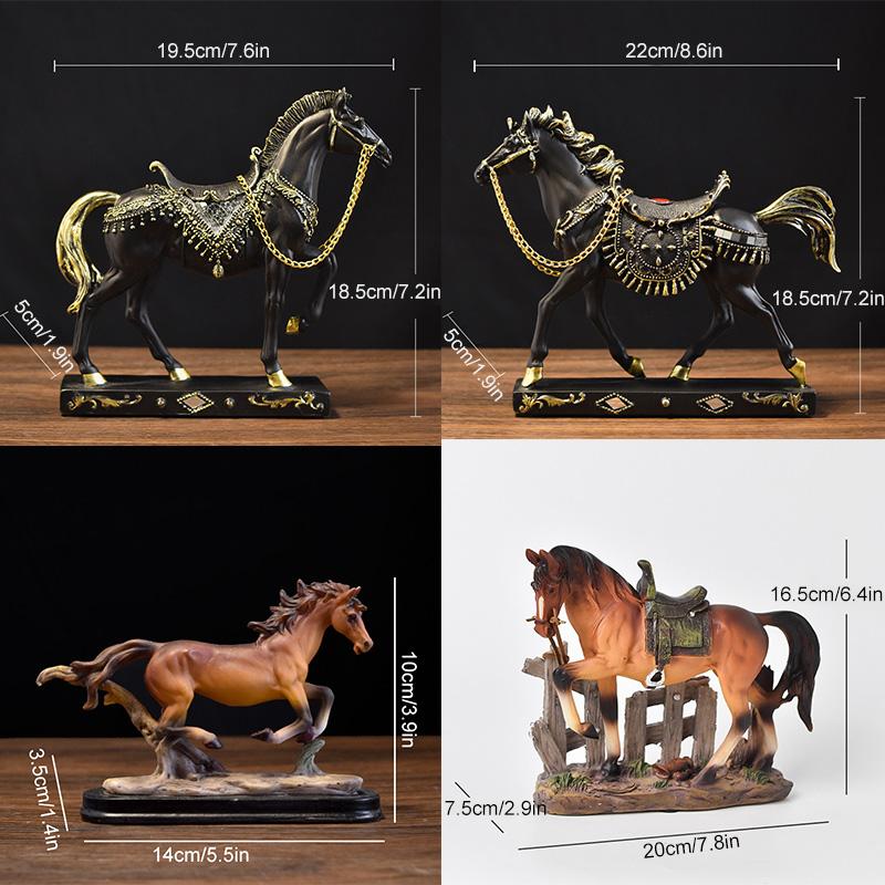 1Pc Craft Decorations Fortune Synthetic Resin Affordable Luxury Horse Ornament Gift Home Decoration