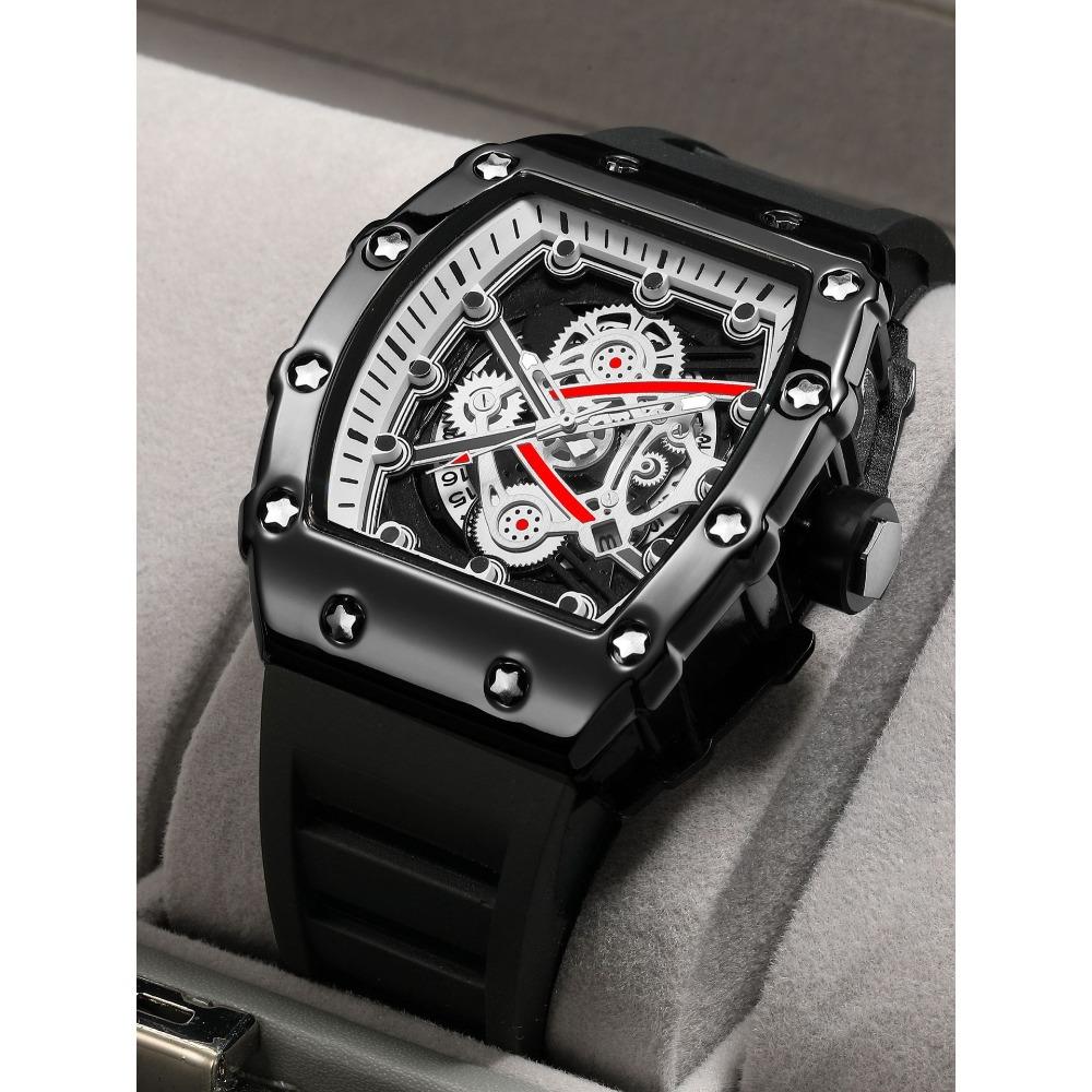 Herren Silikon Tonneau Form Leuchtende Mode Sportuhr