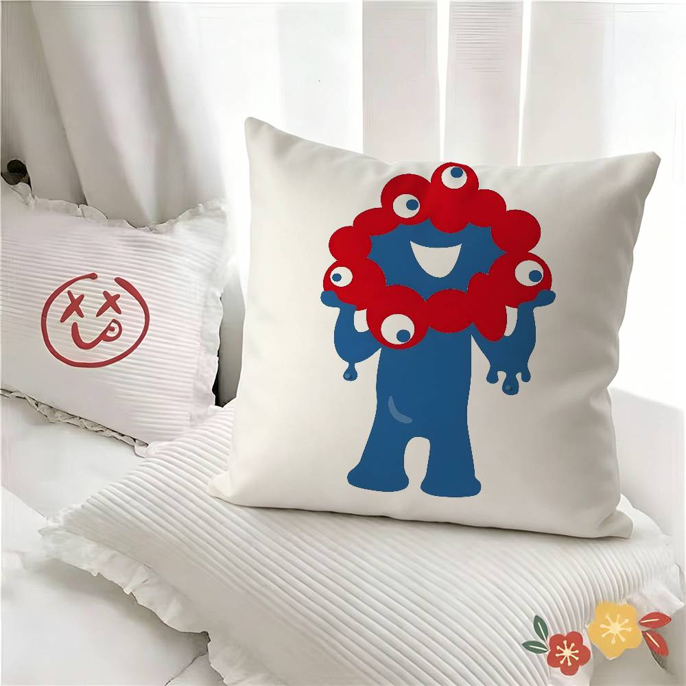 pc Cartoon MMyakuMyaku Pillow Case Fashion Square Pillowcase Bedroom Sofa Room Ins Decoration Leisure