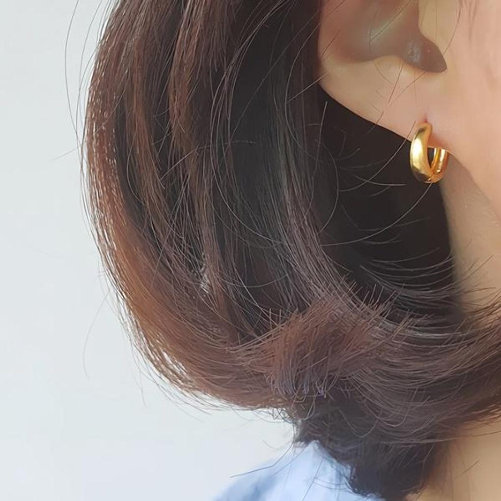 

Women s Daily Matte Mini Toto Ring Earrings Silver